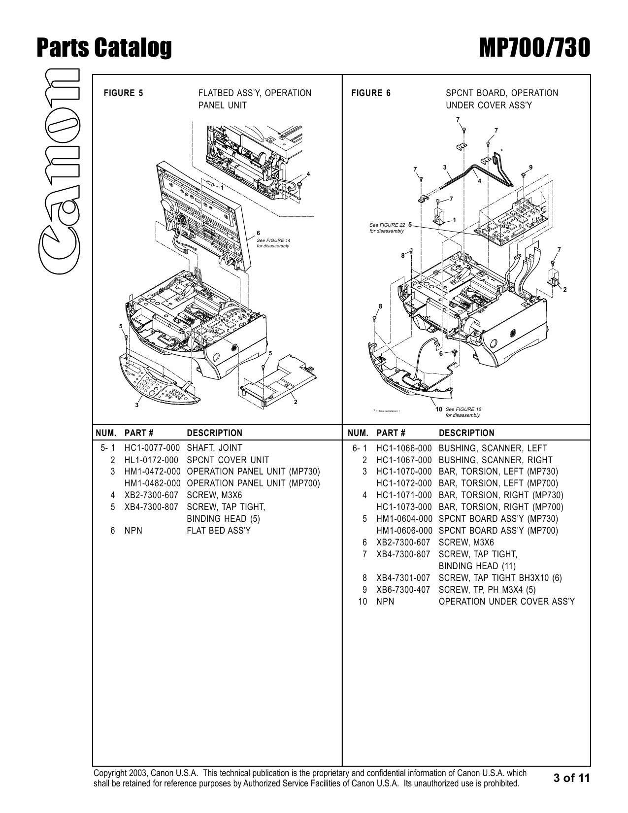 Canon PIXMA MP700 MP730 Parts Catalog Manual-4